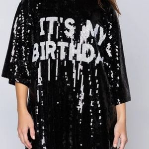 Sequin Birthday shirt/mini